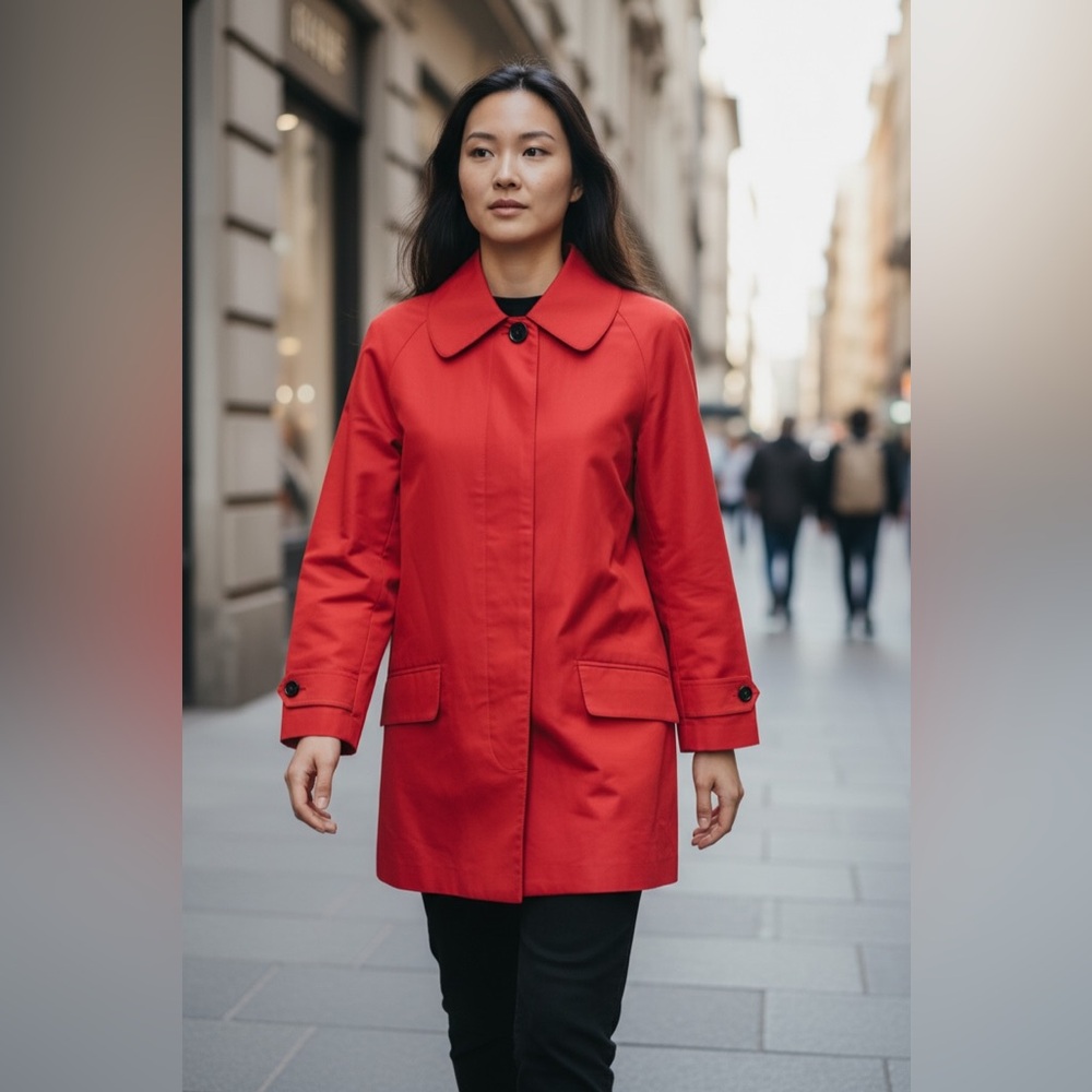 Dolce & Gabbana Red Belted Coat Polka Dot Lined Italy Sz 42 Designer Jacket - Picture 2 of 8
